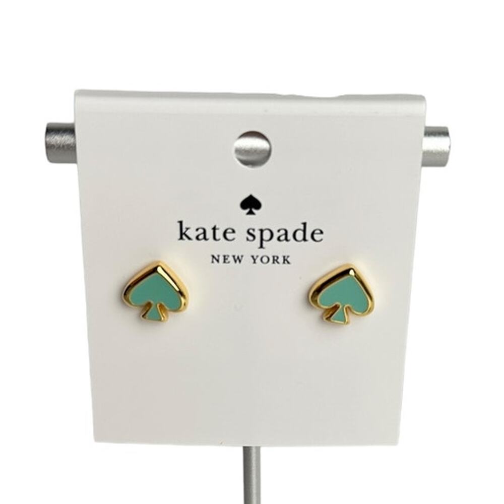 Kate Spade Everyday Spade Enamel earrings Crystal Blue